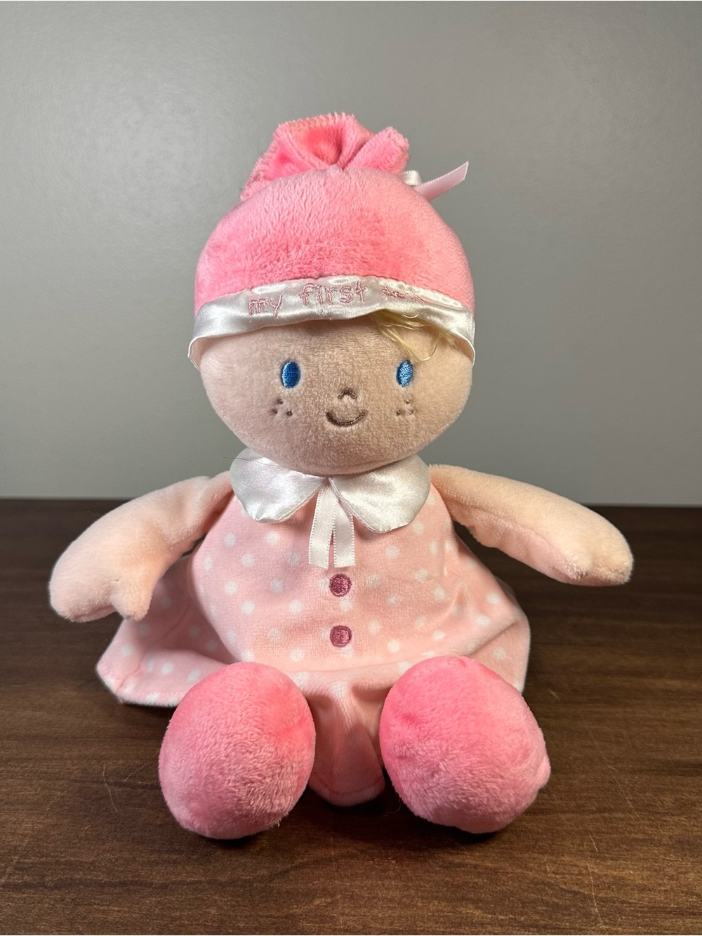 Nat & Jules Baby Doll Blonde Blue Eyes My First Doll Soft Plush 12”